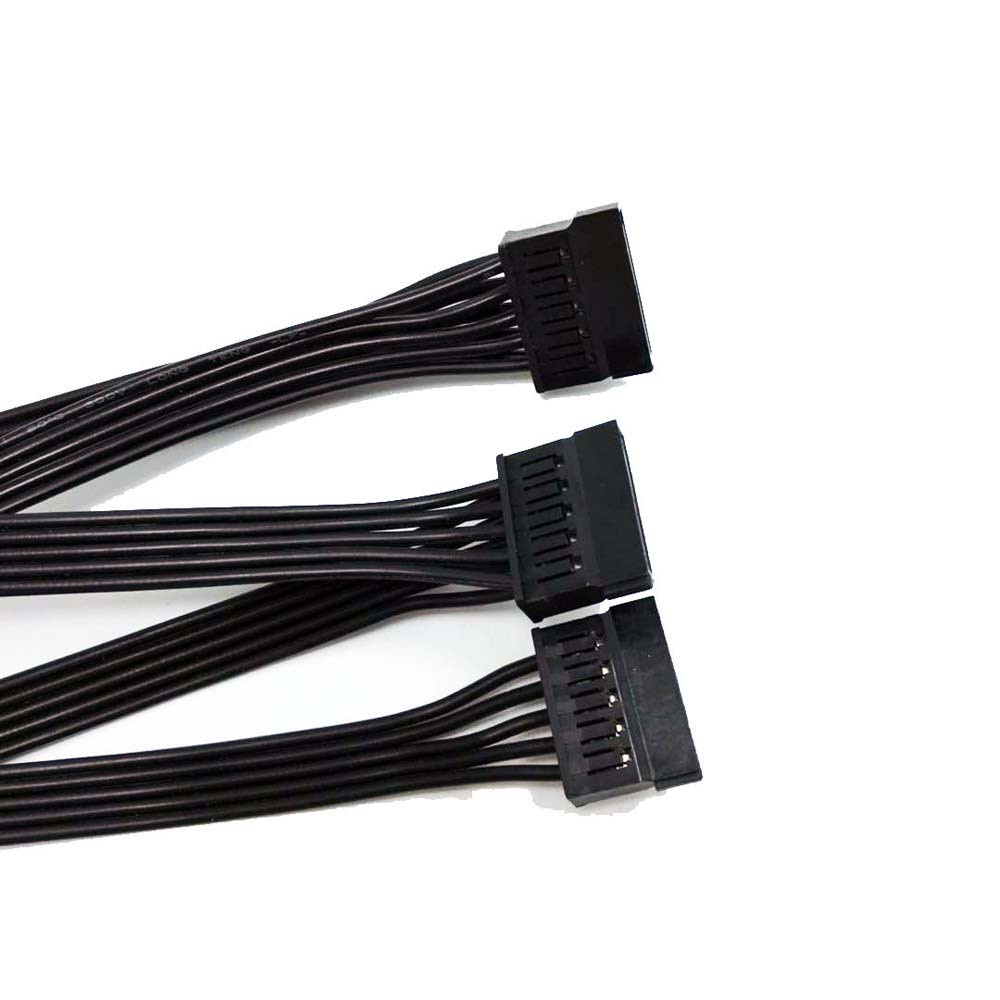 Dây Cáp Chuyển Đổi Nguồn Sata 1 Đầu Đực Sang 5 Đầu Cái 1 Đầu Cái Sata 15 Pin Màu Đen Cho Ổ Cứng