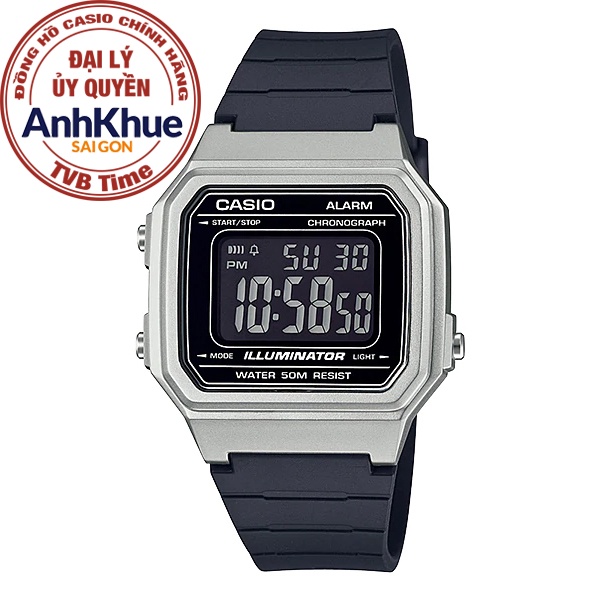 Đồng hồ unisex dây nhựa Casio chính hãng Anh Khuê W-217HM-7BVDF (41mm)