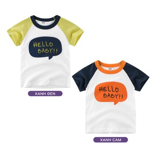 Áo thun bé trai EROKIDS áo thun cho bé in hình HELLO BABY chất cotton hàng xuất Âu Mỹ