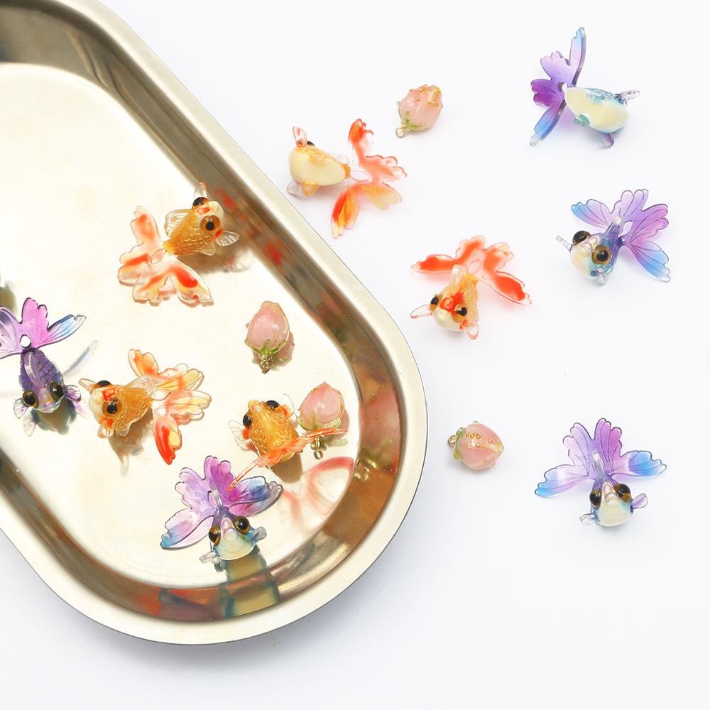 Phụ Kiện Beadia Làm Trang Sức Hình Cá Vàng/Dâu Tây Bằng Acrylic DIY