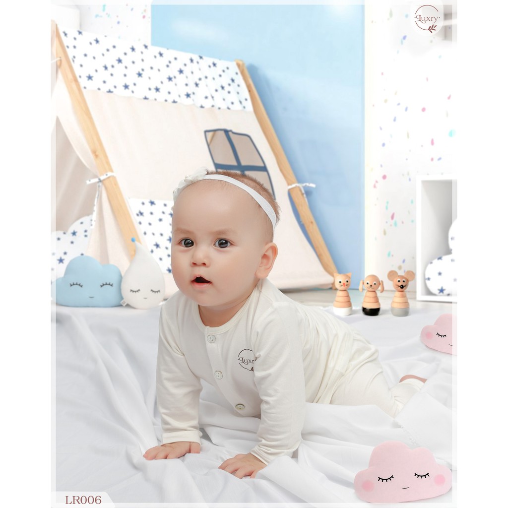 Bộ quần áo dài tay cài thẳng petit sợi tre Luxry