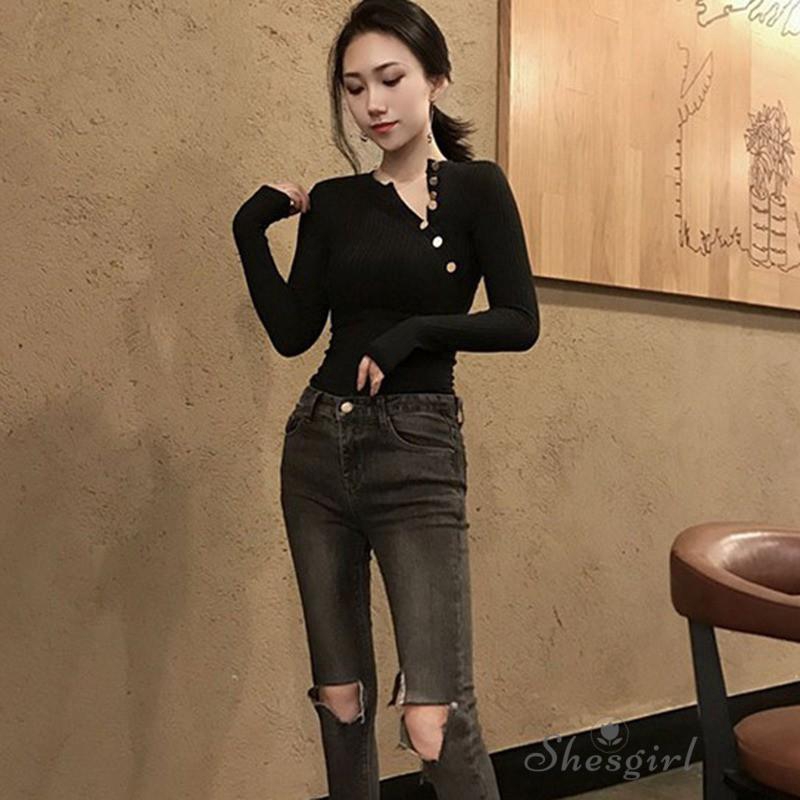 Women Asymmetrical Neck Casual Streetwear Sexy Slim T-Shirt | BigBuy360 - bigbuy360.vn