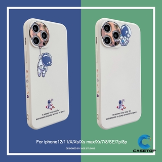 Ốp điện thoại bằng silicon cạnh in hoạt hình phi hành gia NASA cho iPhone 12 Pro Max iPhone 7 8 Plus X XR XS Max