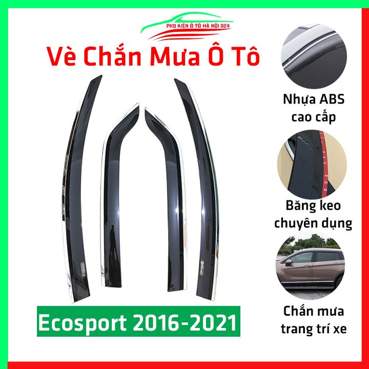 Vè che mưa ô tô Ford EcoSport 2016-2021 chỉ inox cao cấp