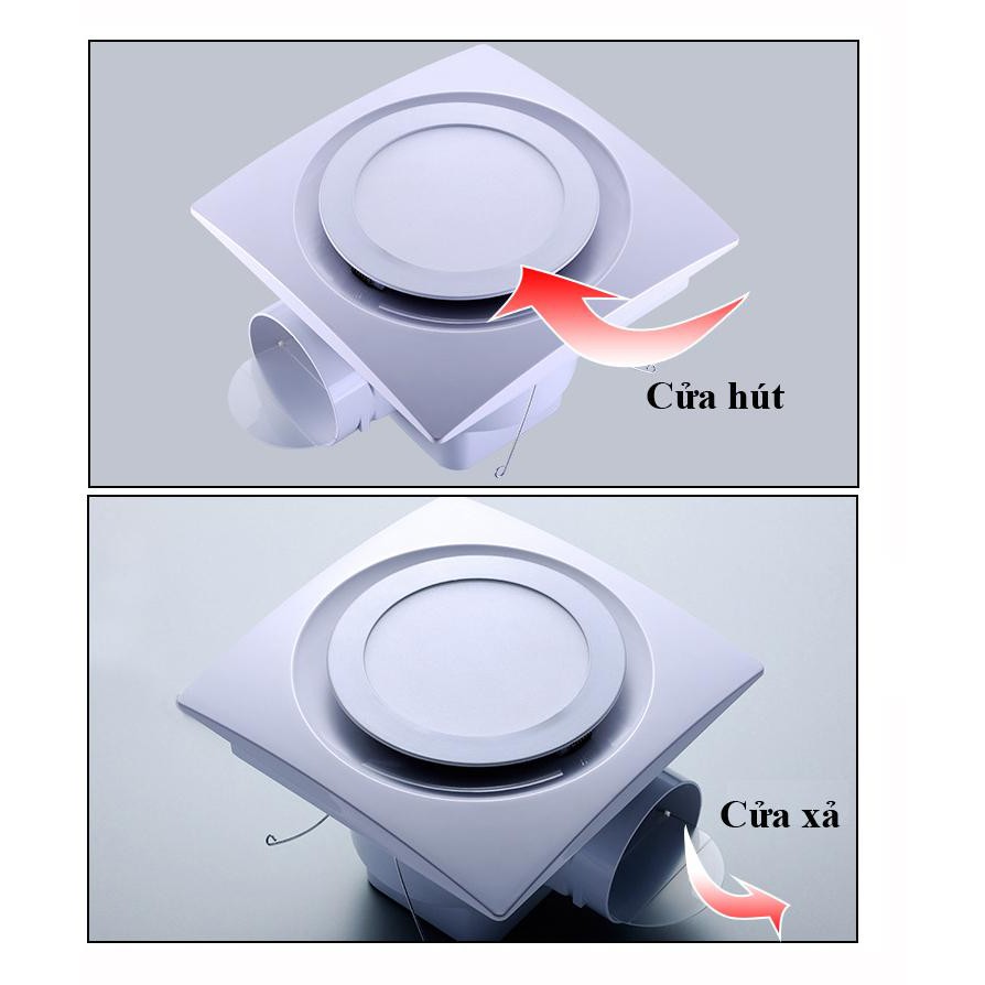 Quạt thông gió, quạt hút gió âm trần-ốp trần có đèn LED LAVFILL LFCV-12D-5 (bề mặt 250*250mm) 1 đánh giá