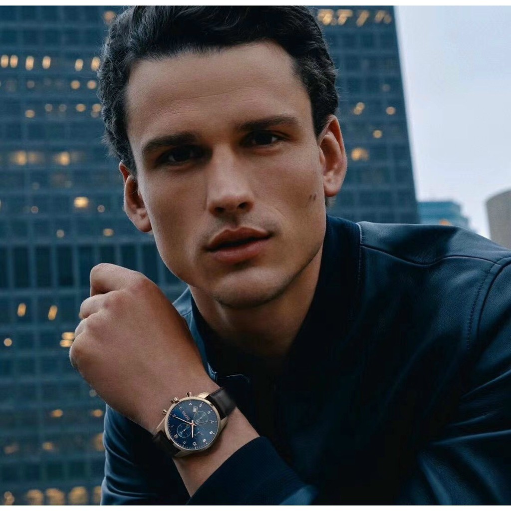 ĐỒNG HỒ NAM HUGO BOSS DÂY DA , SIZE 44MM , MẶT XANH , HB1513783