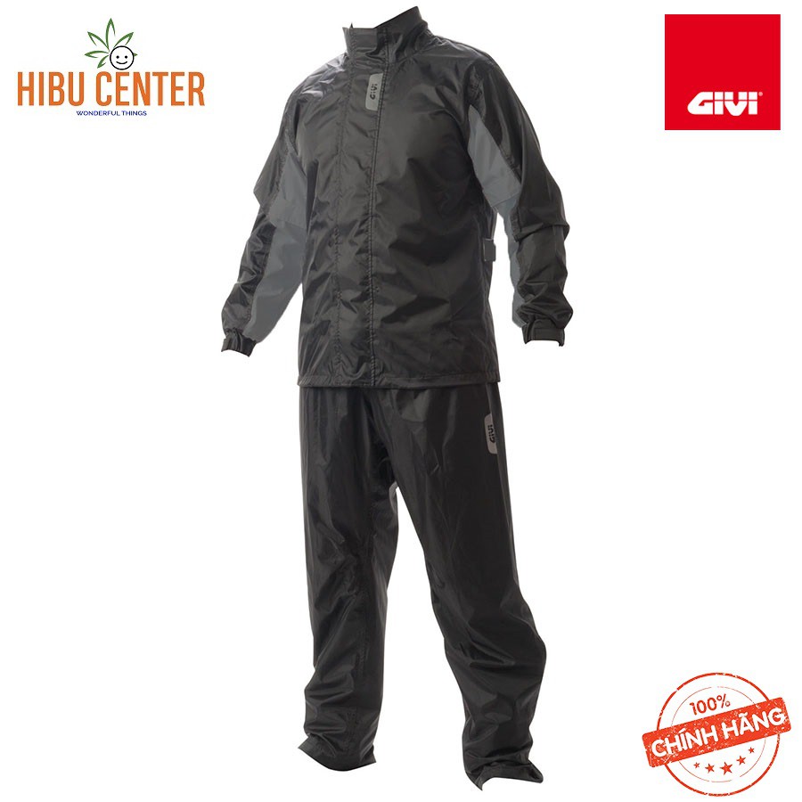 ❌100% CHỐNG THẤM ❌ Áo Mưa Bộ GIVI Rider Tech Rain Suit Black Grey RRS07 Hàng Chính Hãng