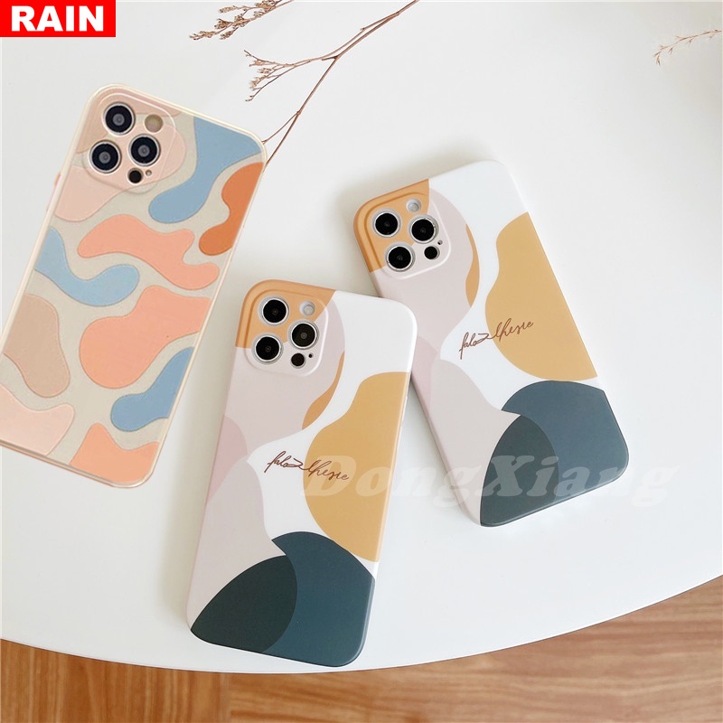 Ốp điện thoại mềm họa tiết da báo hình học Morandi cho iPhone 13 pro max 13 12 11 xr xs 6 6s 7 8 plus