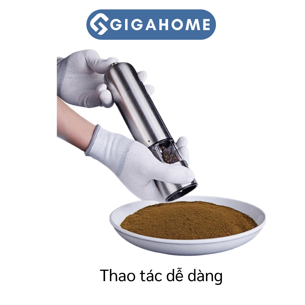 Lọ Xay Tiêu Cầm Tay GIGAHOME Viền Inox 304 Tự Động Chạy Pin Tiện Lợi 8949