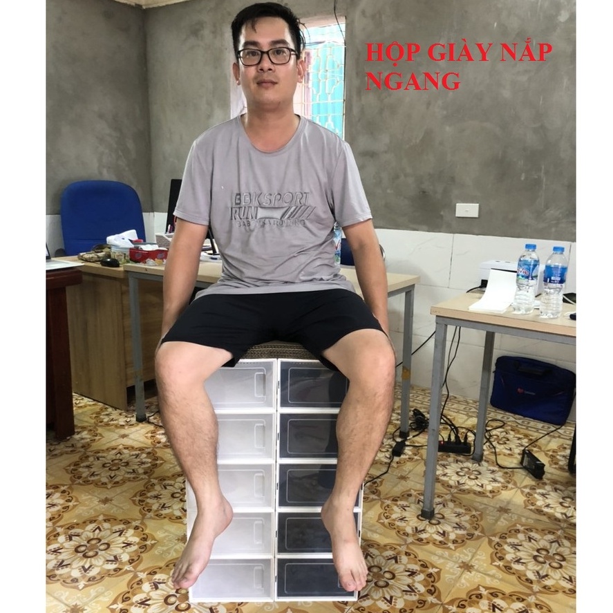 Hộp Đựng Giày Nhựa Cứng Lỗ Thông Hơi Thoáng Khí - Mẫu Mới Size Lớn Cao Cấp