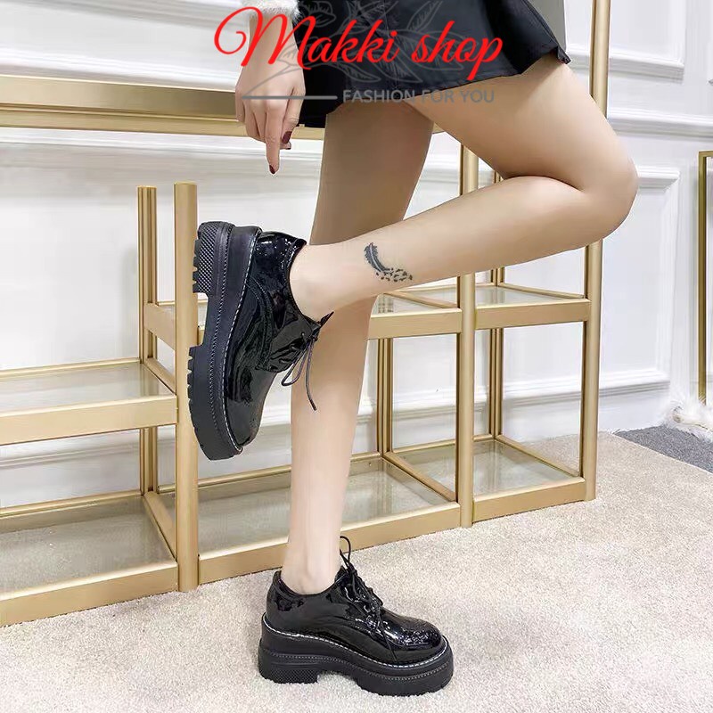 Boot nữ cổ thấp tăng chiều cao, giày boot nữ đế cao da bóng thời trang cao cấp giá rẻ MAKKI SHOP TD423