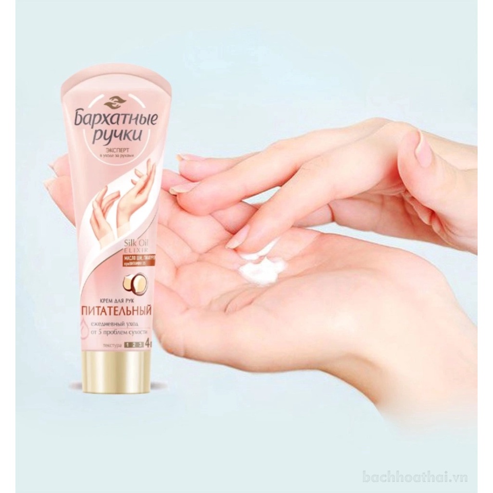 Kem dưỡng da tay mềm mịn, chống lão hóa Silky Hands Silk Oil Elixir 80ml - Nội địa Nga
