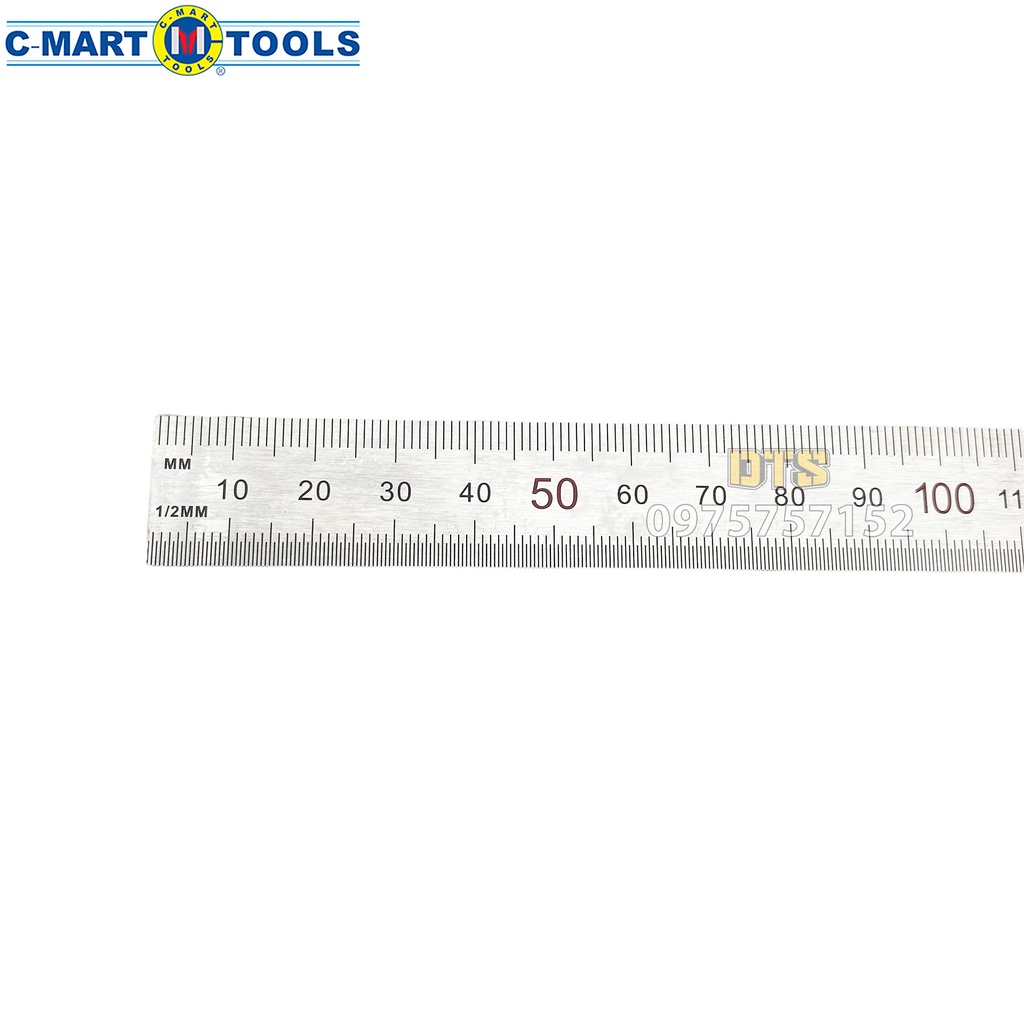 Thước lá thép, thước kẻ không gỉ chính hãng C-Mart, thước thép thẳng siêu bền độ cứng cao, số rõ nét, độ chính xác cao