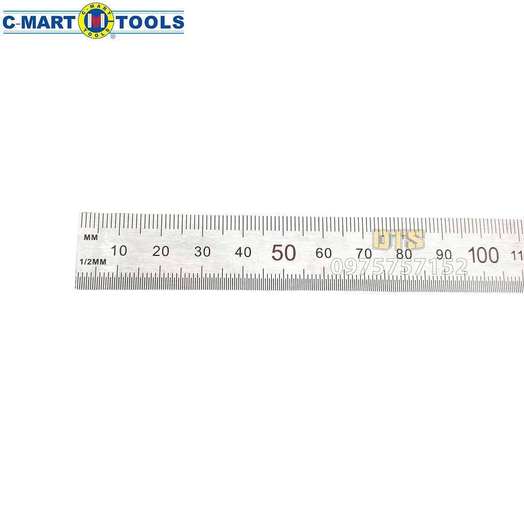 Thước lá thép, thước kẻ không gỉ chính hãng C-Mart, thước thép thẳng siêu bền độ cứng cao, số rõ nét, độ chính xác cao