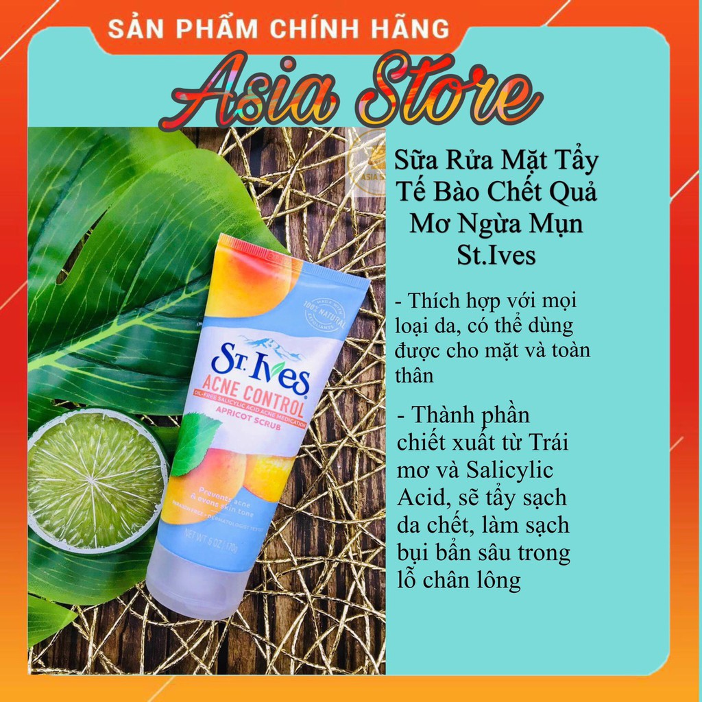 Sữa rửa mặt St.Ives Trà Xanh/Chanh Đào/Mơ/Yến Mạch ( Chính Hãng)