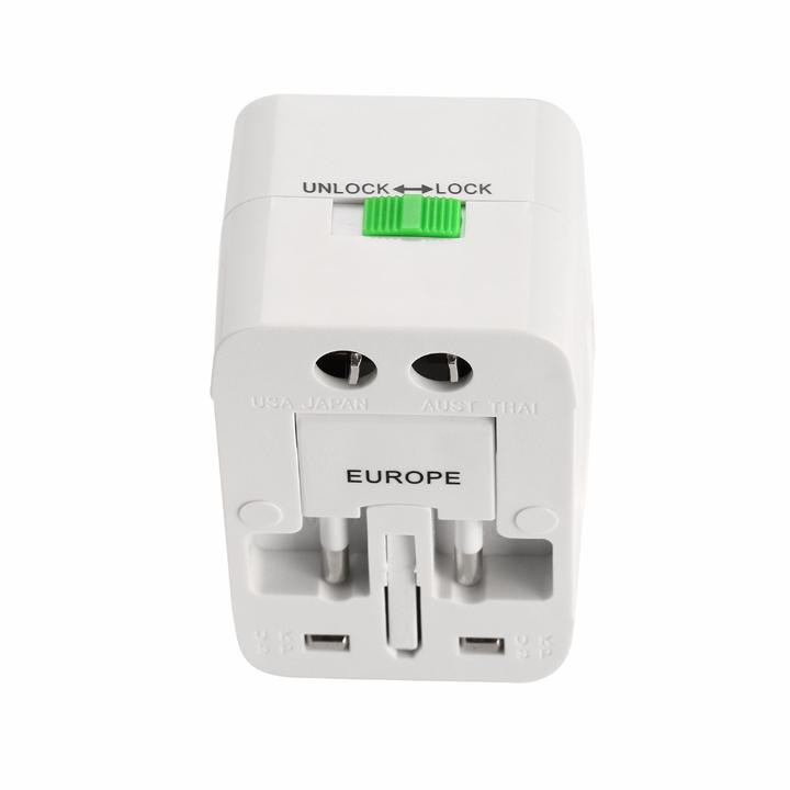 Cục chuyển đổi 3 chia ổ cắm điện du lịch quốc tế Universal Travel AC Adapter CF - Hàng chính hãng