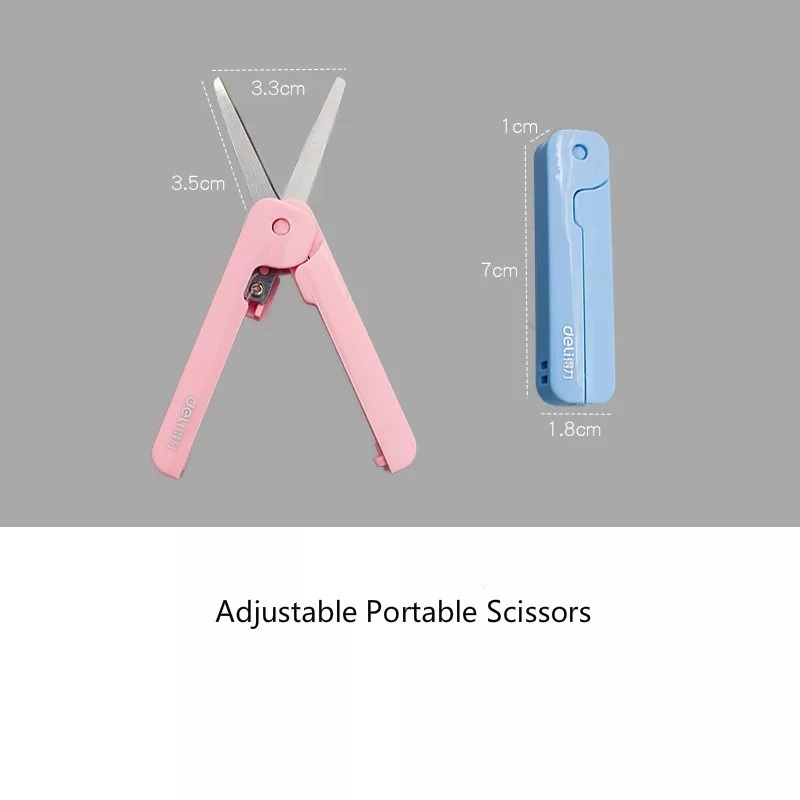 Kéo Giấy Gấp Mini Màu Trắng / Xanh Dương / Hồng / Đen Tiện Dụng Cho Học Sinh / Văn Phòng