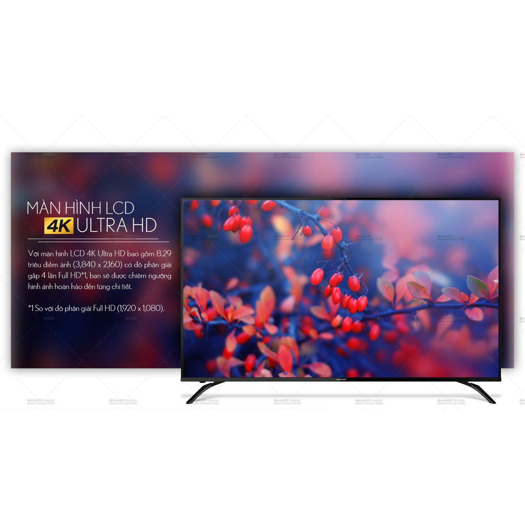 Smart Tivi 4K Ultra HD LED Sharp 60 inch 4T-C60CK1X - Hàng Malaysia Android 9.0 | WebRaoVat - webraovat.net.vn