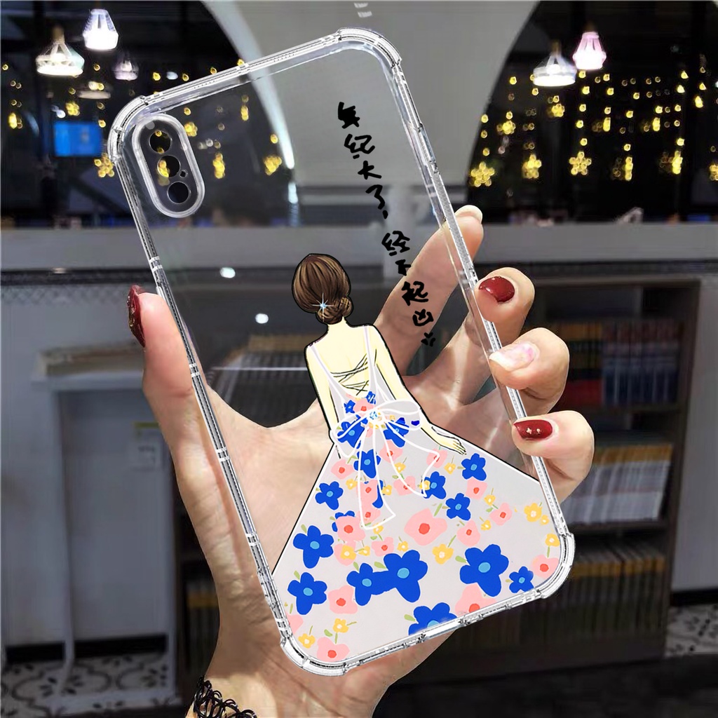 Ốp lưng iphone chống sốc trong suốt thiếu nữ cho iphone 14 13 pro max 11 12 pro max mini x xr xs max 6 s 7 8 plus