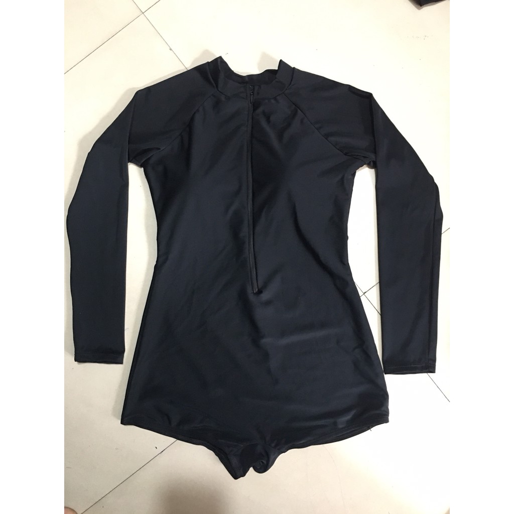 Bikini bigsize Đồ Bơi nữ kín đáo Tay Dài Khóa Kéo Dáng Đùi ODERI LT-107