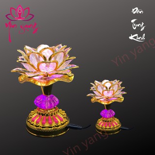 Đèn Tụng Kinh Phật Hình Hoa Sen- 8 Bài- Đèn Thờ Đổi Màu- Yinyang Shop