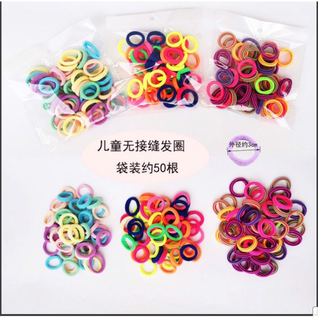 set 50 chun buộc tóc cho bạn nữ, chun tóc cho học sinh, chun buộc tóc cho nữ - Duonghieu6789