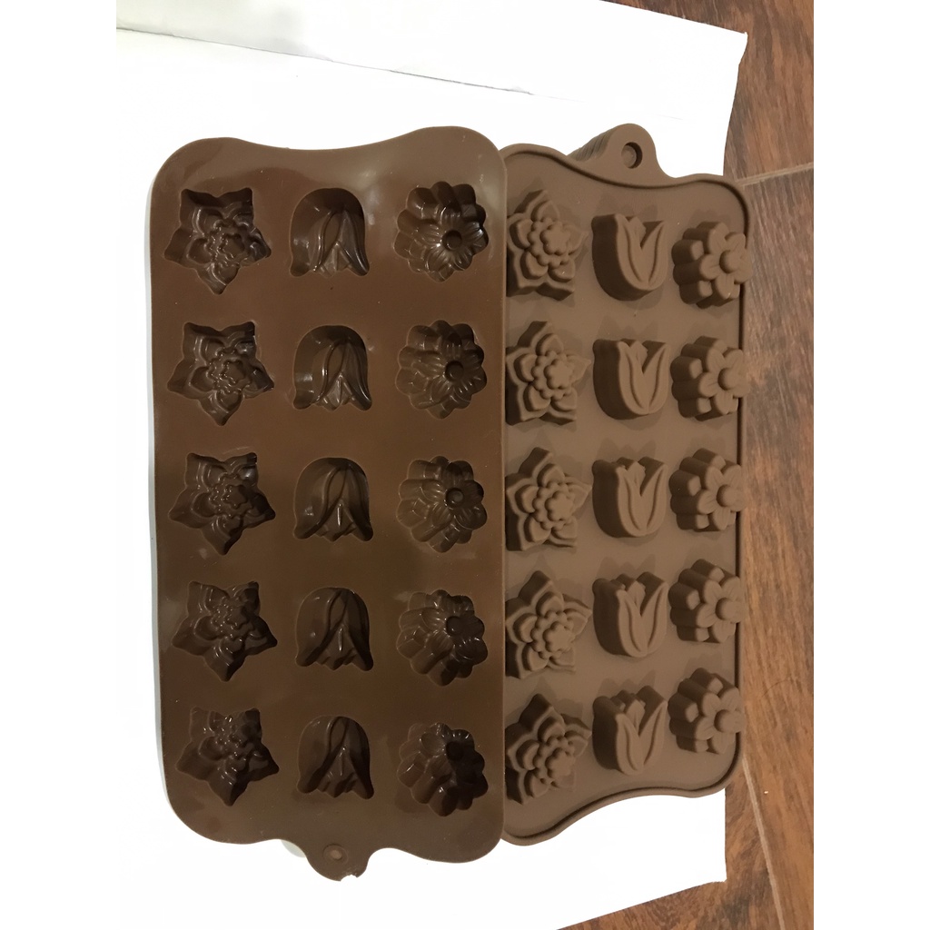 Khuôn silicon socola, khuôn thạch hình 3 loại hoa hồng