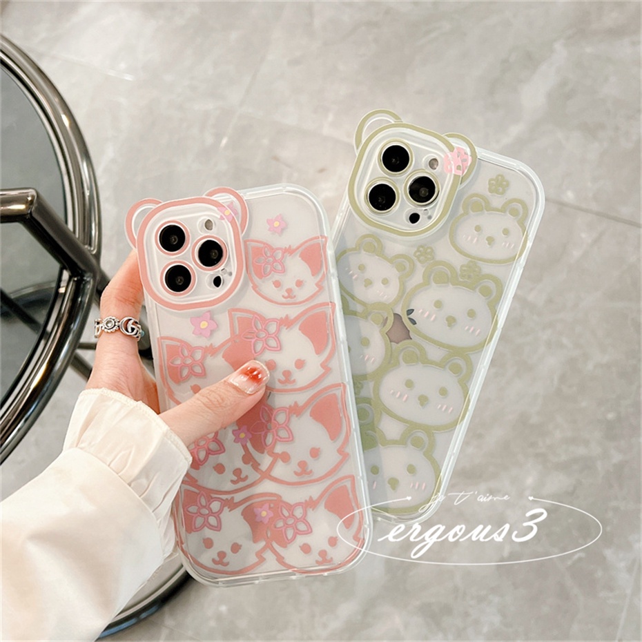 Ốp Điện Thoại Mềm In Hình Gấu Cho iPhone 14 13 12 11 Pro Max SE2020 X XR Xs Max 7 8 6 6s Plus