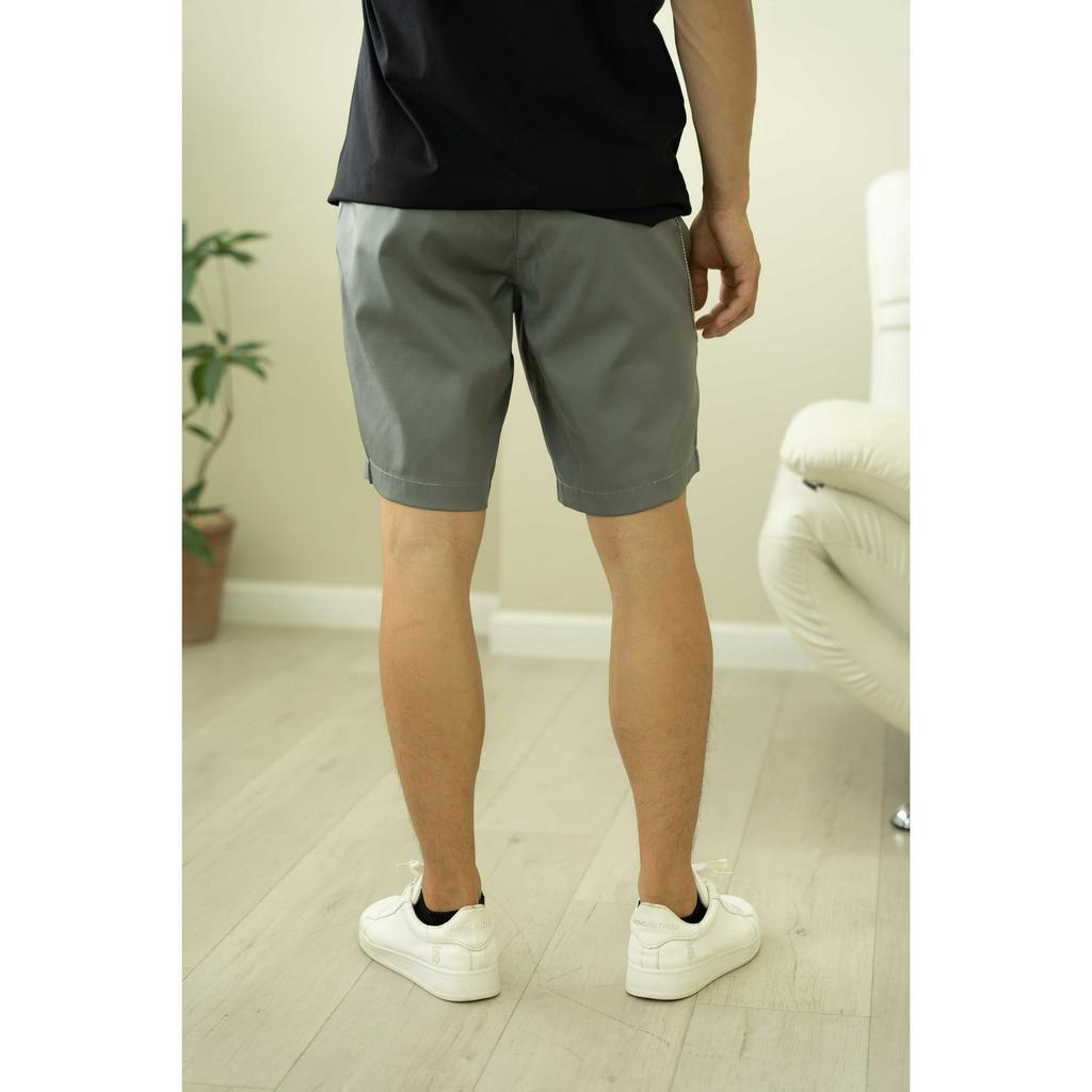 Quần short kaki nam trơn co giãn AKUBA chất liệu denim, phong cách Hàn Quốc 01H0246