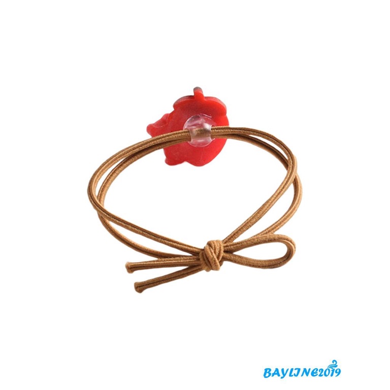 Dây buộc tóc cao su co giãn tốt in hình gấu dâu tây hoạt hình cho bé