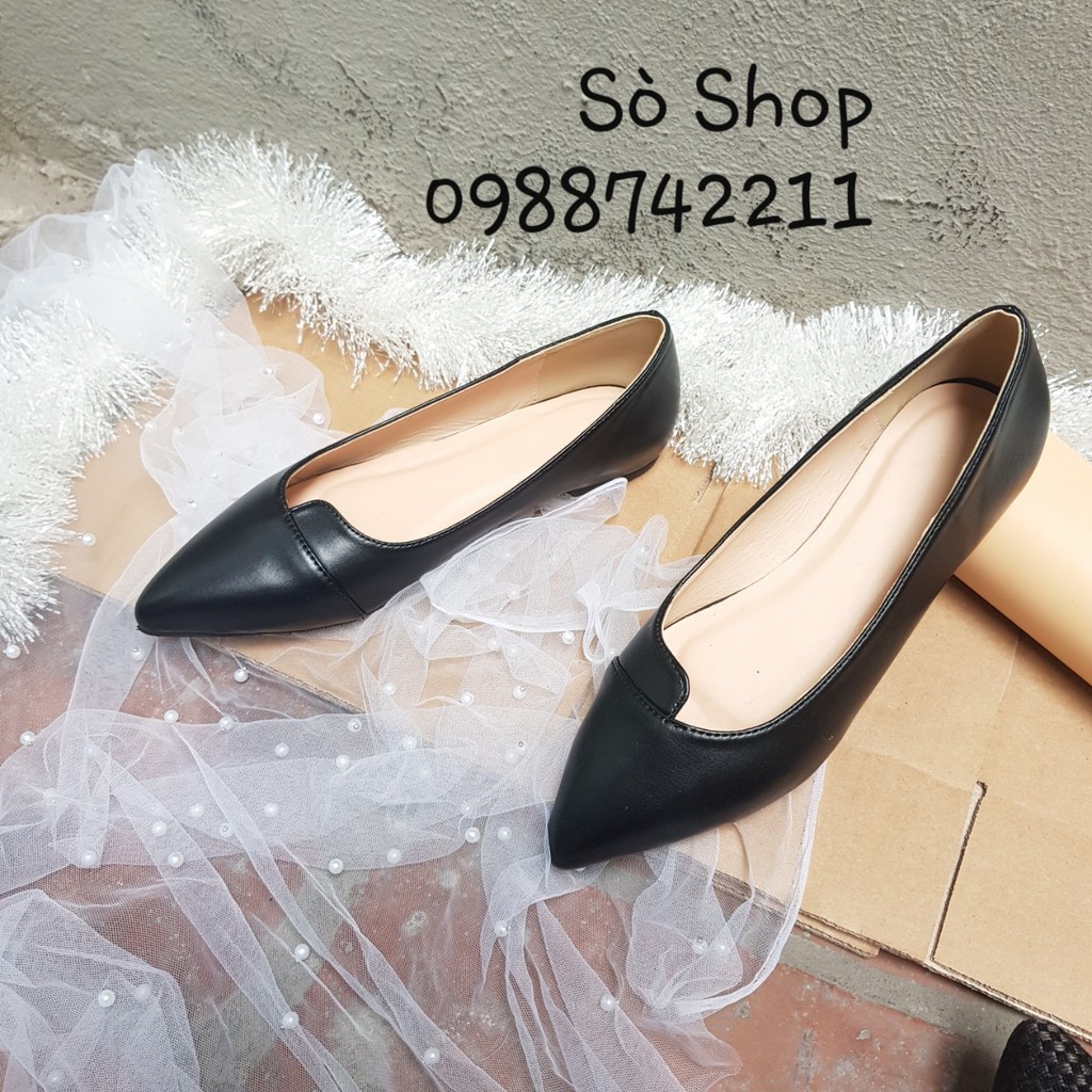 Sò Shop - Giày Nữ Big size - giày búp bê ngoại cỡ mũi nhọn vát nhiều màu