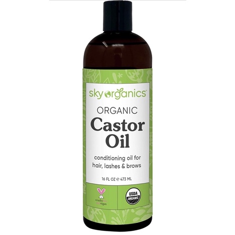 Dầu Thầu Dầu Castor Oil USDA Sky Organics 100% Pure Hexane-Free 473ml USA