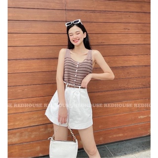 Áo len móc ba lỗ kẻ ngang