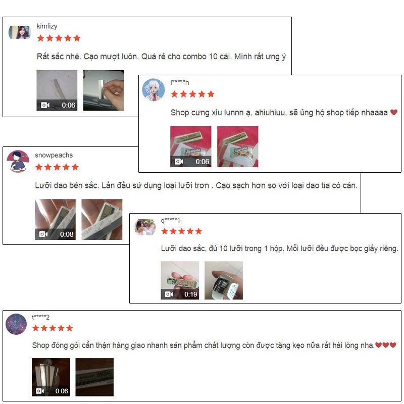 Dao lam tỉa cạo lông mày 10 lưỡi 1 hộp, lưỡi dao cạo lông mày chuyên dụng