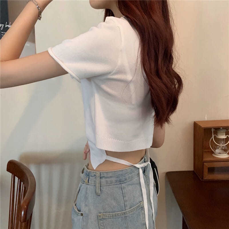 Áo Thun Tay Ngắn Thiết Kế Mới Thời Trang Mùa Hè 2022 Theo Phong Cách Hàn Quốc Cho Nữ