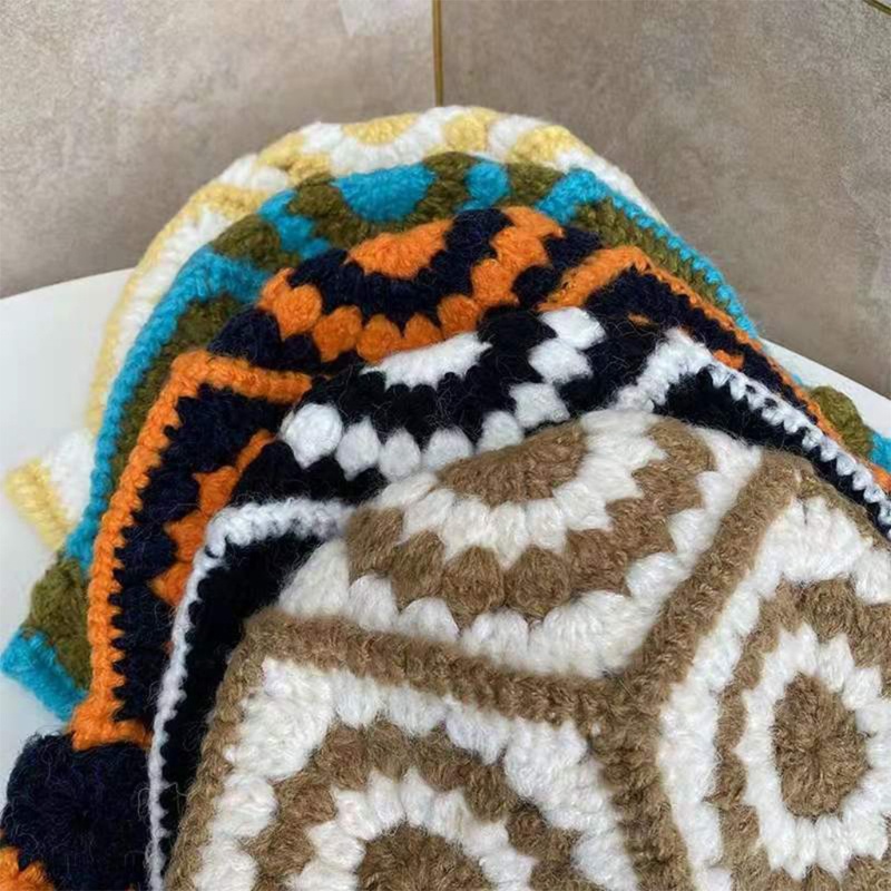 Nón Tai Bèo Chất Liệu Cotton Đan Len Phối Bông Hoa Ấm Áp Thời Trang Mùa Đông Hàng Mới 2021 Dành Cho Bạn Nữ
