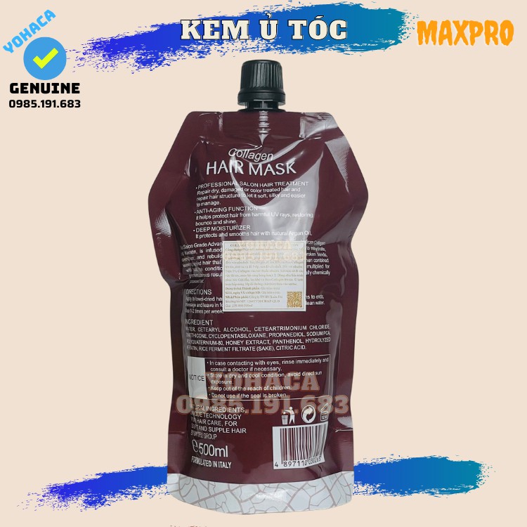 [Tặng Mũ] Kem ủ tóc MaxPro siêu mượt 500ml