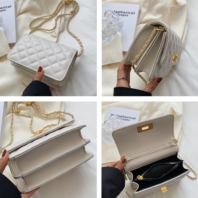 Faya -Túi xách chần ô đi tiệc khóa mạ ánh kim sang trọng T1160