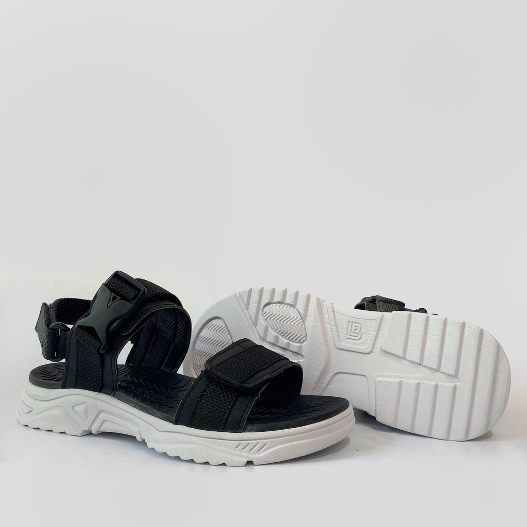 Giày Sandal Nam Nữ Unisex The BiLy Quai Ngang Dây Dù Đế Phylon Siêu Êm Nhẹ Màu Đen-BLDTMD03-Đen