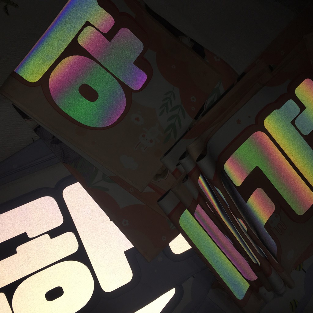 Slogan (Banner) Vải MASTER - 2 mặt PHẢN QUANG (Trắng xám/Hologram) NHIỀU SIZE