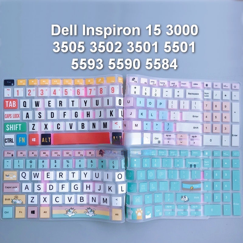 Tấm Lót Bàn Phím Máy Tính Dell Inspiron 15 3000 3501 5000 3502 3505 3593 5501 5502 5505 5508 Vostro 15 7590 7591 5590 7500 15.6 Inch Bằng Silicon Mềm Chống Thấm Nước