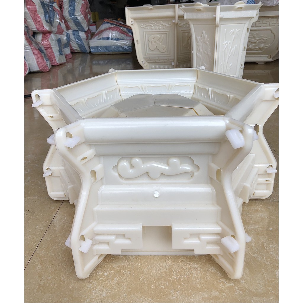 Bộ khuôn lục giác 45 + độn bệ : khuôn đúc chậu cảnh nhựa ABS