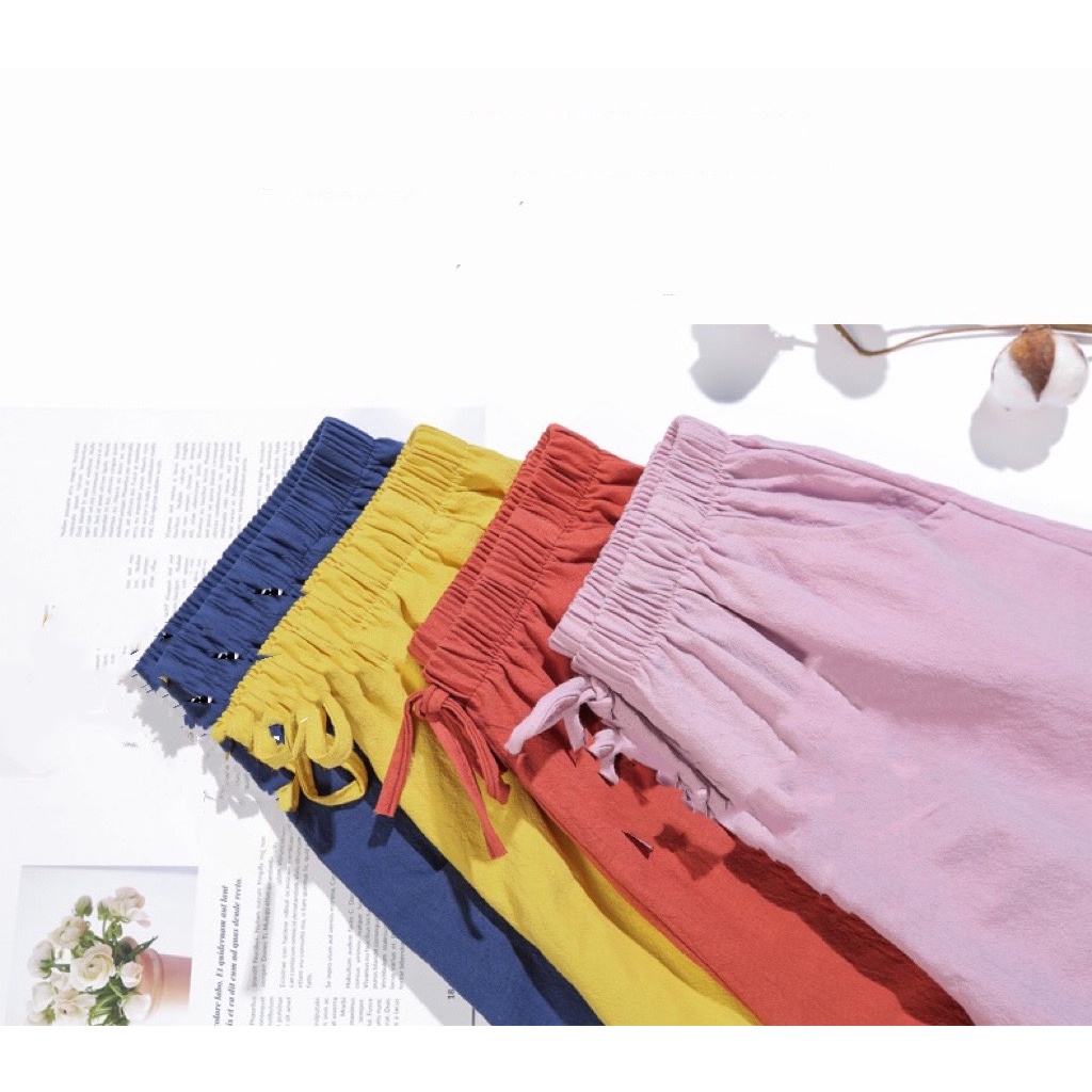 Quần short đùi nữ ống rộng cạp chun cao chất vải đũi mềm mát VAVASA QD09 | BigBuy360 - bigbuy360.vn