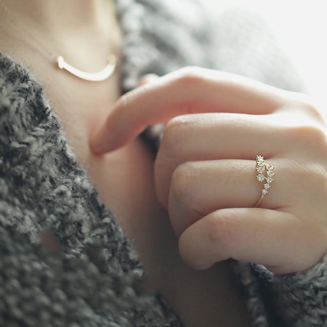 Nhẫn Đính Hôn Thép Titan Mạ Vàng Đính Đá Zircon Đơn Giản Thời Trang Hàn Quốc Cho Nữ
