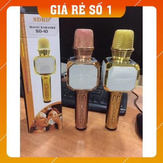 ⚡Giá Sập Sàn⚡ Micro hát karaoke không dây SD-10 bluetooth có loa hỗ trợ ghi âm pass chuẩn -  BH 6 tháng đổi mới