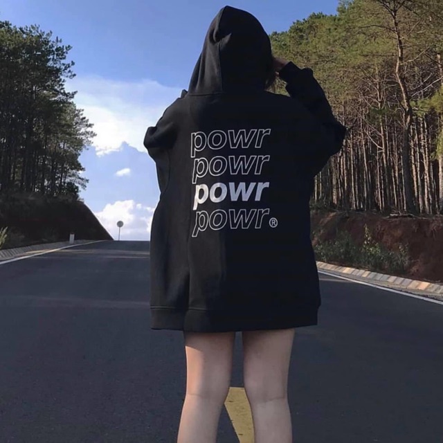 Áo Hoodie Zip POWR Ulzzang Ảnh Thật