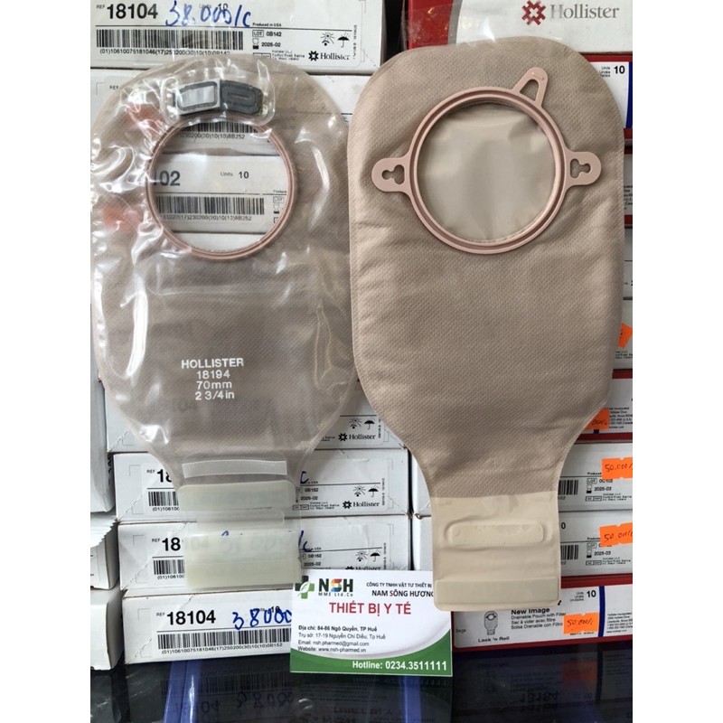 ❤TÚI CHỨA PHÂN HOLLISTER Túi hậu môn nhân tạo hai mảnh có bộ lọc khí khóa cuốn HOLLISTER 18192/ 18193 / 18194 của Mỹ