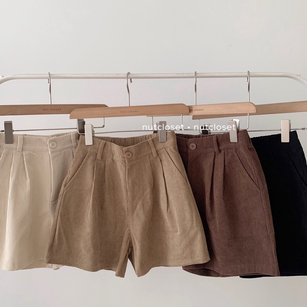 Quần short dạ nhung cạp chun sau _ Q0088 | BigBuy360 - bigbuy360.vn