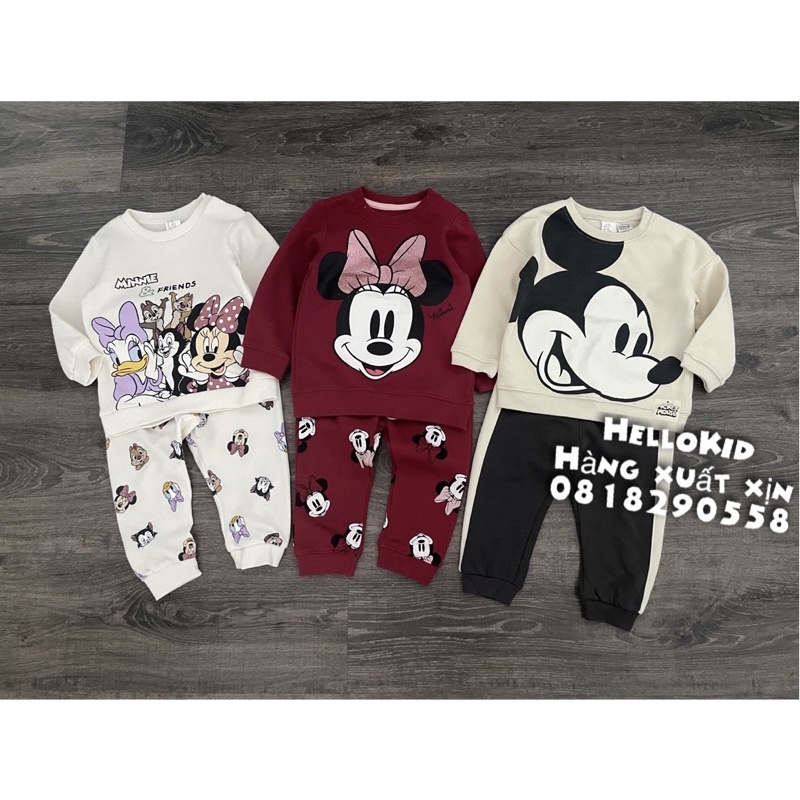 B336 - Bộ nỉ Hm mjckey bé trai & bé gái