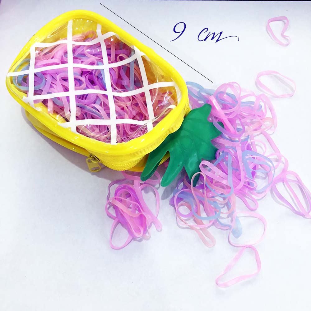 Túi thun cột tóc màu kèm túi nhựa có dây kéo DTOnline